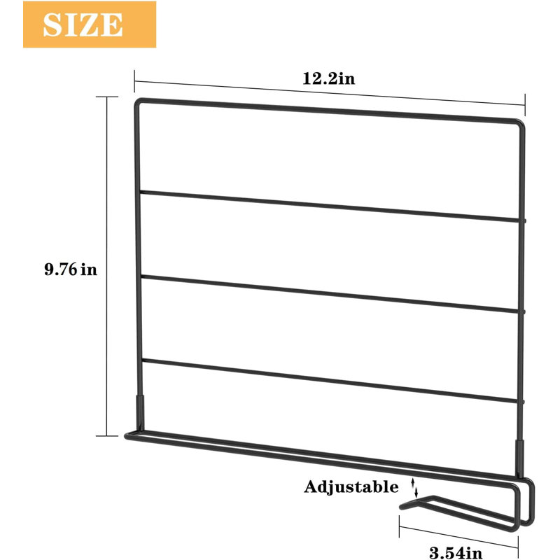 Kromhout Metal Shelf Divider, Black