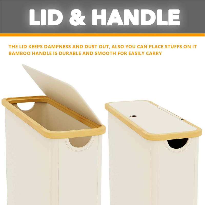 Extra Large Toilet Paper Storage with Lid, Holds Up to 24 Regular Rolls or 18 Mega Rolls, Slim Toilet Paper Basket Bin Container, Bathroom Accessories Organizer