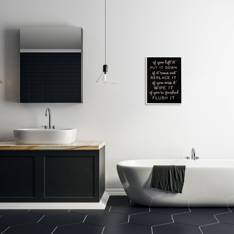 «Put It Down Bathroom Family Texture Texture», reproduction d'art textuel sur toile, H 20 po x l 16 po x P 1,5 po