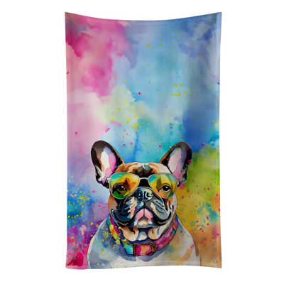French Bulldog Hippie Dawg Kitchen Towel