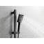 Système de douche de salle de bain en noir mat avec performance stable: tête, douche à main, barre coulissante, jets de corps, bras, boyau, garniture de valve en laiton et acier inoxydable:-117993229