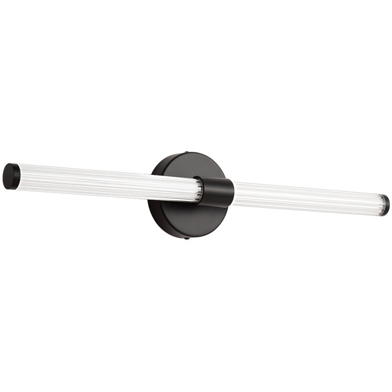 Barre d'éclairage de salle de bain 1 lumière à DEL Buchan, H 4,3 po x l 22,44 po x P 3,2 po, Noir mat, 3000 K