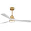 Ventilateur de plafond intérieur avec lumière à DEL à intensité variable et 3 pales en bois massif avec moteur à courant continu réversible
