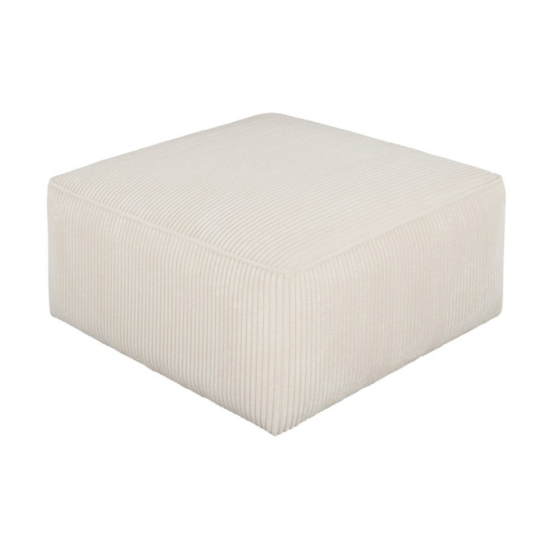 Upholstered Square Ottoman, Beige