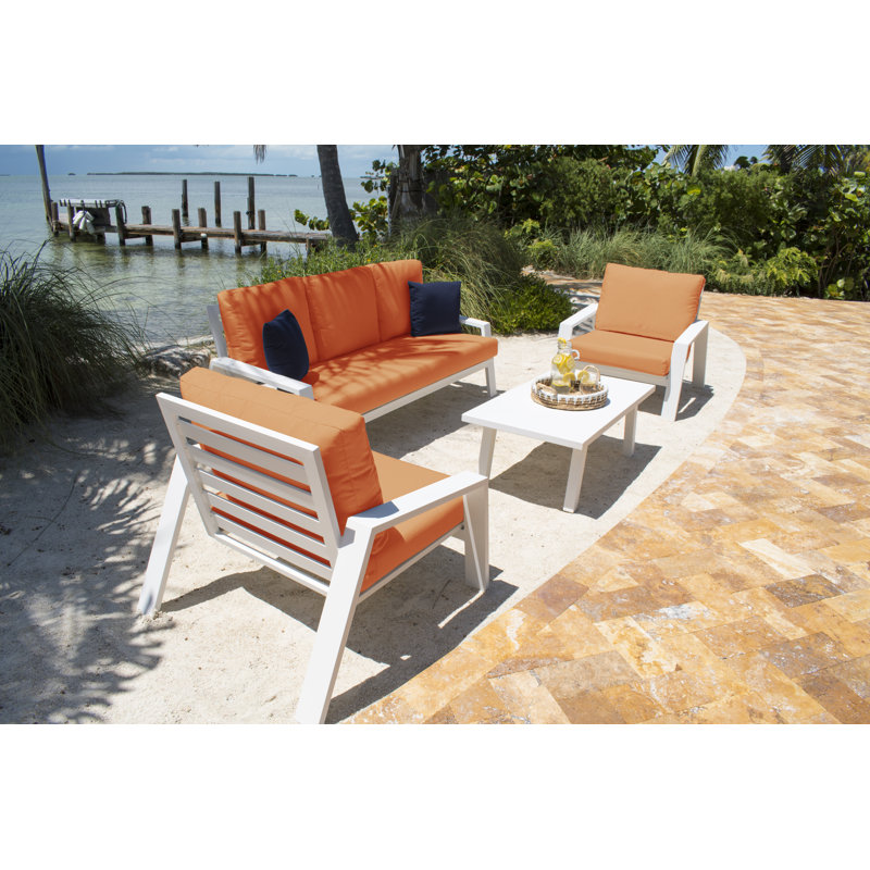 Mykonos 5 - Person Outdoor Seating Group with Cushions, Canvas Tuscan Sunbrella® Canvas