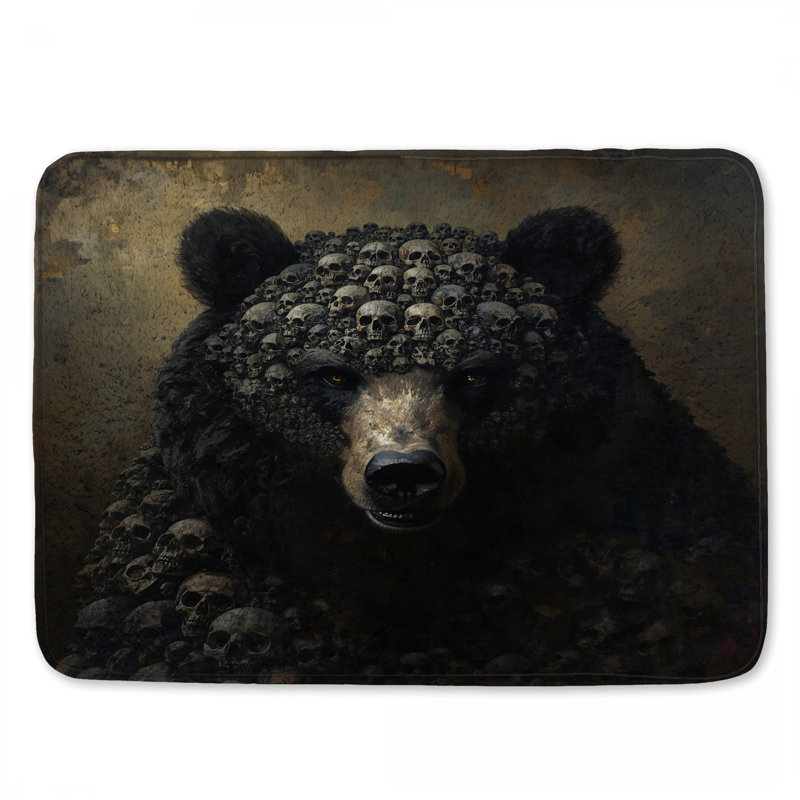 Tapis de bain ours avec crânes humains, L 24 po x L 17 po