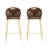 Kira Indoor Upholstered Bar Stool Faux Leather With Metal Frame, Set Of 2