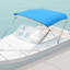3 auvent pour bateau, 3 auvent en polyester 600D avec structure en alliage d'aluminium, auvent imperméable et à l'abri du soleil avec sac de rangement, 2 poteaux de support, 4 sangles, l 72 po (L 85 po à 90 po) x H 46 po, bleu pacifique