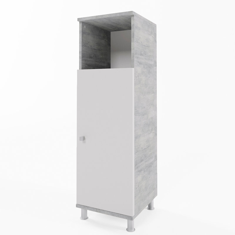 Villareal 30Cm W x 95Cm H x 30Cm D Free-Standing Tall Bathroom Cabinet, Grey concrete