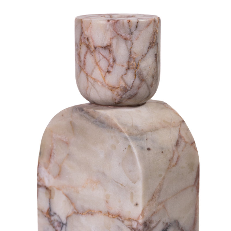 Porte-bougie Marble White Brown Foundation
