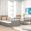 Lit superposé simple au-dessus d'un lit double avec rangement, gris - lit d'appoint pratique, gris: une construction pour un sommeil paisible