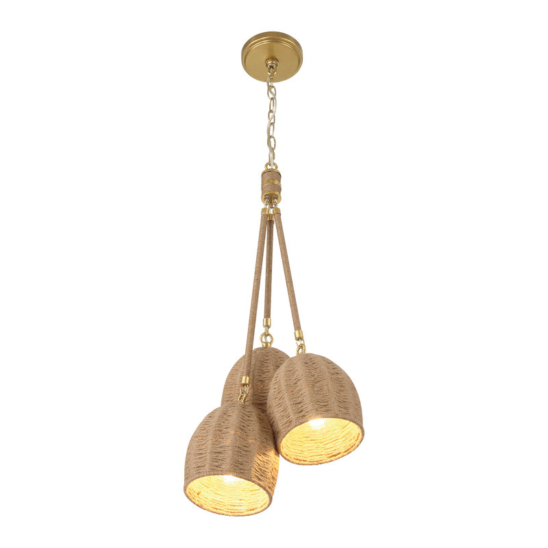 Caroll 3 Light Soft Gold Pendant