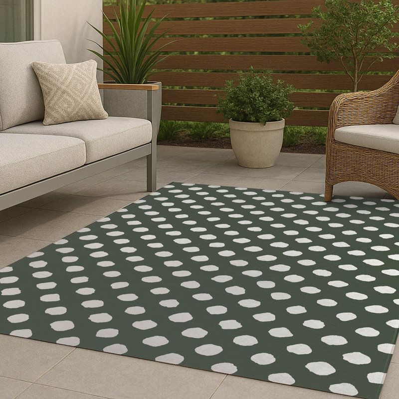 Tapis d'extérieur à gros pois antidérapant, Rectangulaire 8 pi x 10 pi