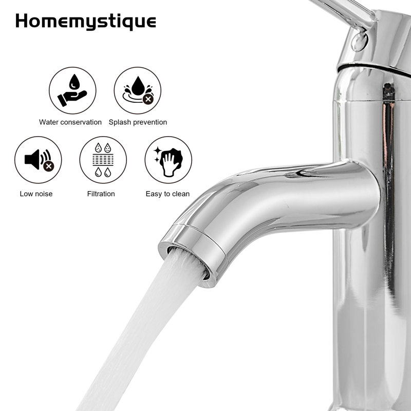 Single-handle Bathroom Faucet with Drain Assembly, Chrome