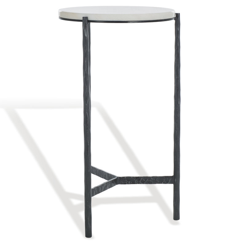 Marylou Marble Top Drink Table, White