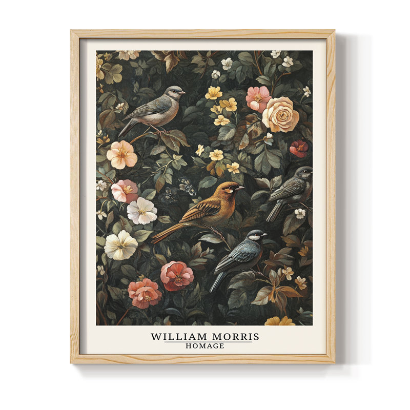 Imprimé encadré de la série «XXII» de William Morris - Bois massif, Naturel, H 15 po x l 12 po