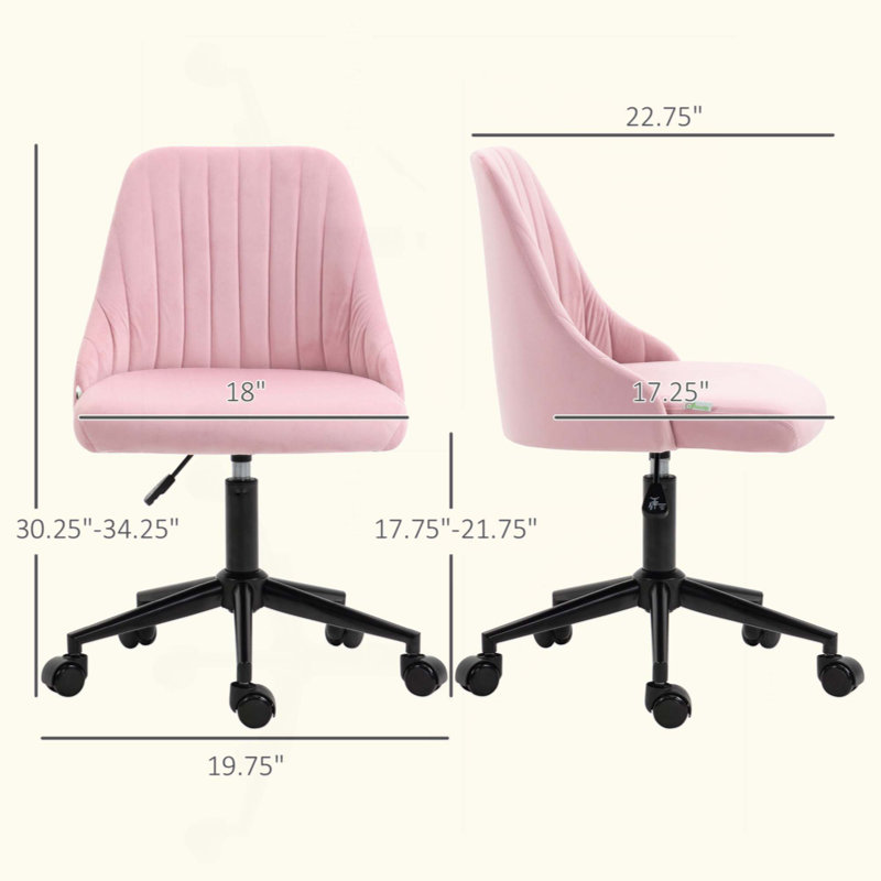 Chaise de bureau en velours, hauteur réglable pour le bureau personnel, confort douillet et esthétique chic