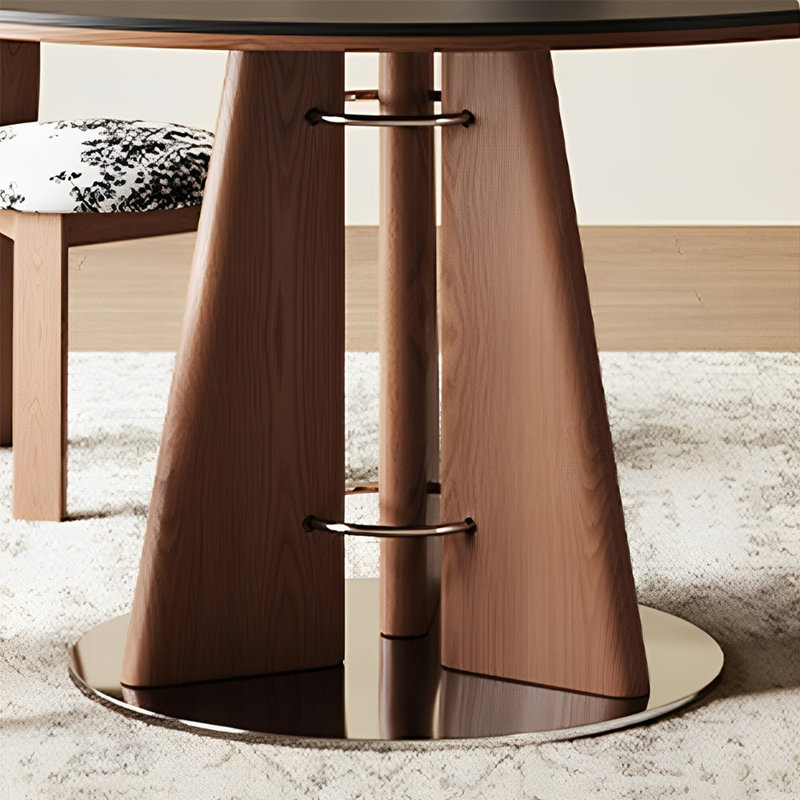Retro round dining table, 29.52"H x 51.18"L x 51.18"W
