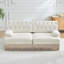 Canapé de style Chesterfield en velours doux, conception capitonnée à boutons, jupe à franges à franges, facile à assembler, combinaison libre, pour les salons, les aires de repos et les chambres à coucher, beige-1285902161-1285902173