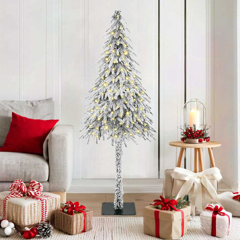 vidaXL Christmas Tree with 300 LEDs White PE and Steel, 4.92 ft