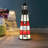Tiffany-Style Lighthouse Accent Lamp - Red And White Stained Glass Table Light With 15W Bulb