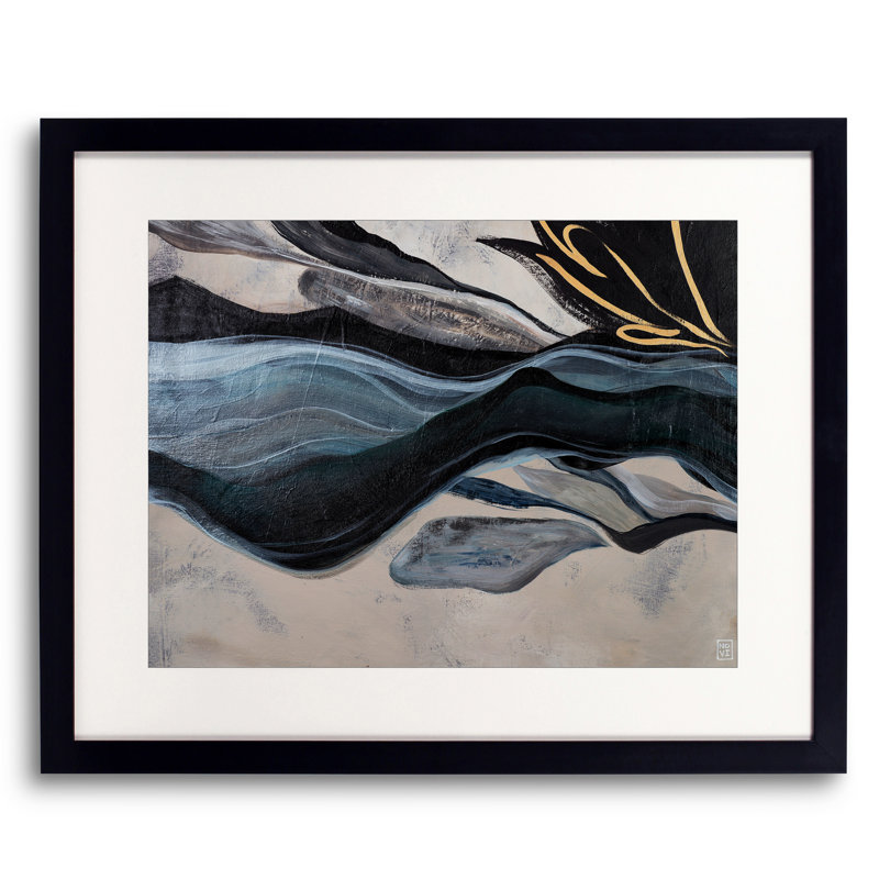 Black Lotus Print by Novi Lim, Black Framed Paper, 24" H x 30" W