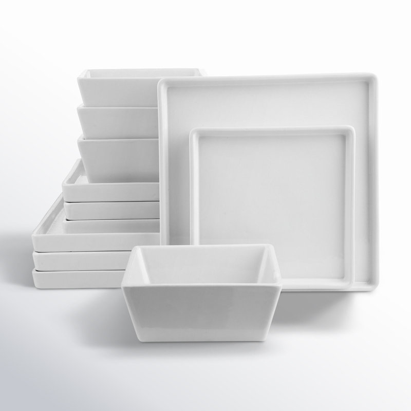 Stone Lain Grace 12-Piece Dinnerware Set Stoneware, White