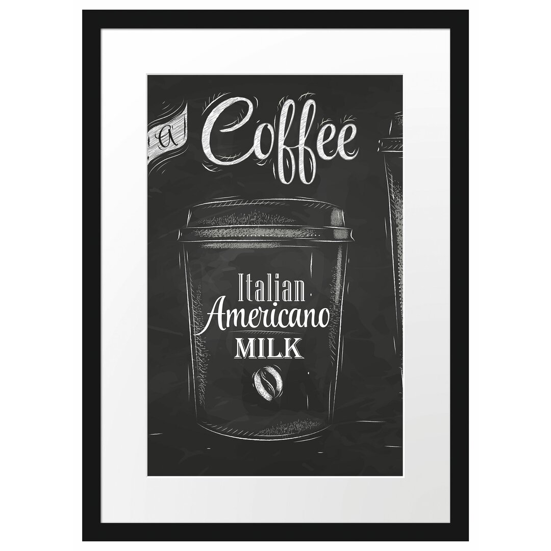 Gerahmtes Poster Take a Coffee - Kaffee zum Mitnehmen