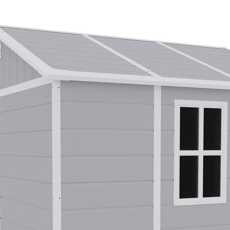 7 ft. 5 in. W x 6 ft. 5 in. D Plastic Reverse Apex Tool Shed