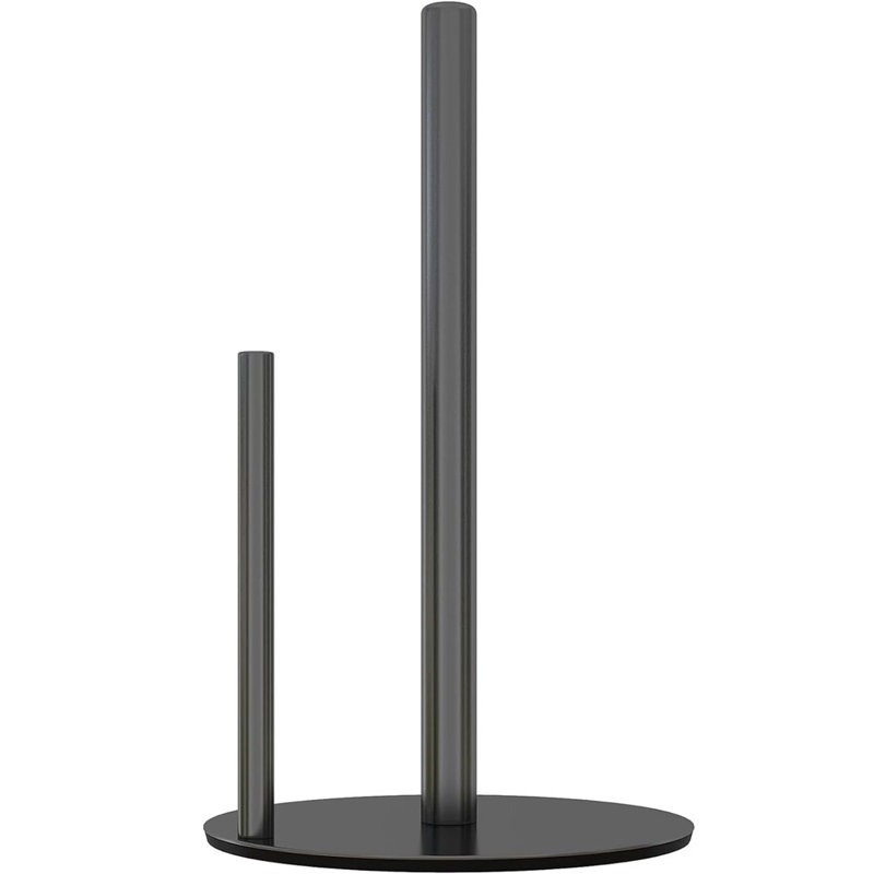 Porte-essuie-tout noir en acier inoxydable