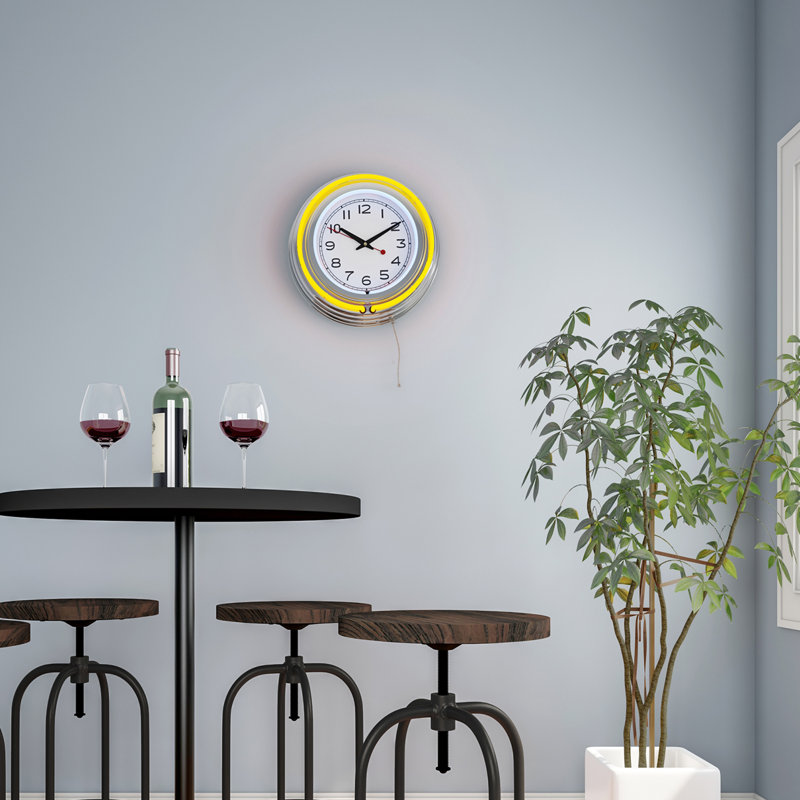Vandervliet Metal Wall Clock, Yellow