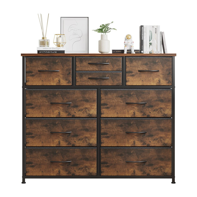 Commode double 39 tiroirs Lothair, Brun rustique