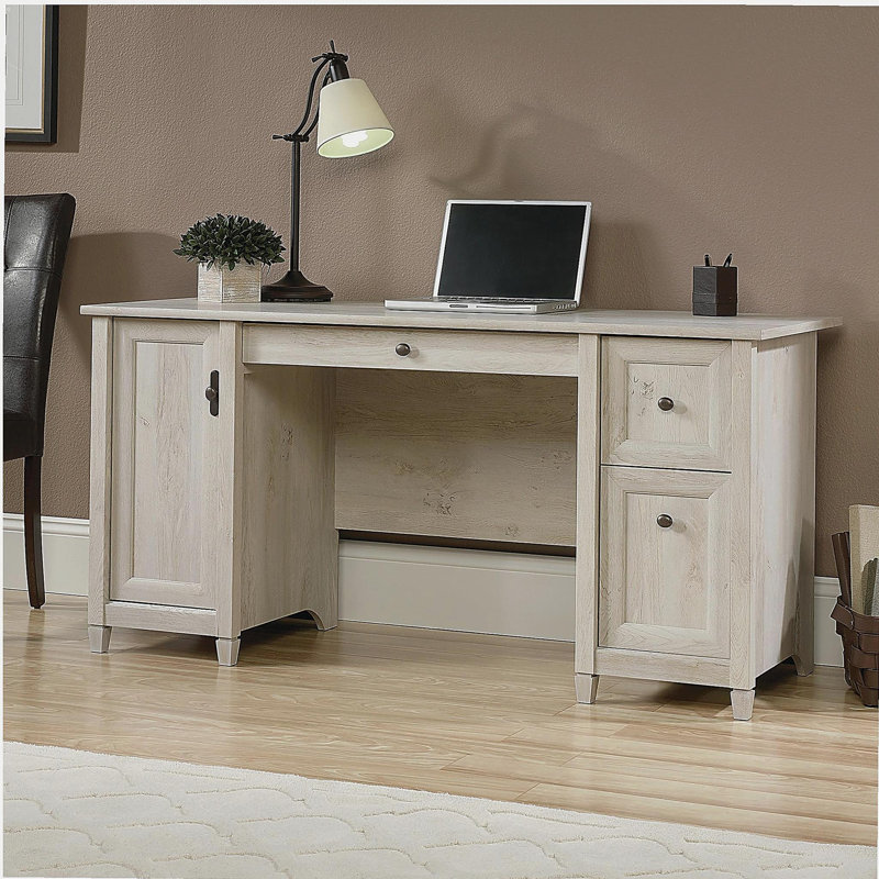 Bureau d'ordinateur Coastal avec plateau à clavier coulissant, finition grise