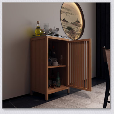 Armoire de rangement pour salle de bain en bambou, armoire de plancher autoportante avec porte et tablette pour salle de bain, salon, chambre à coucher, couloir, cuisine