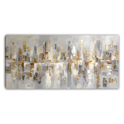 Metropolitan Gold Mosaic Wrapped Canvas Wall Art