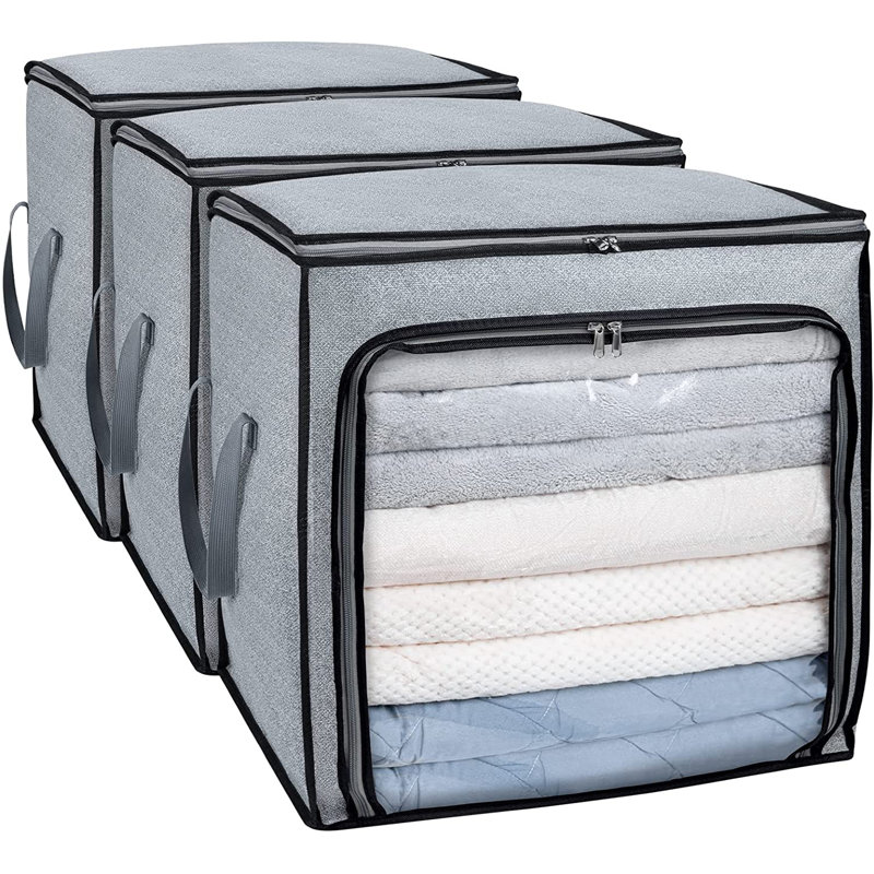 Latitude Run® Fabric Decorative Bin, Gray