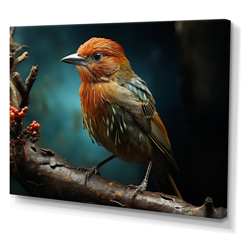 Bird Portrait III - Animals Canvas Wall Art, H 34 po x l 44 po x P 1,5 po, Toile tendue