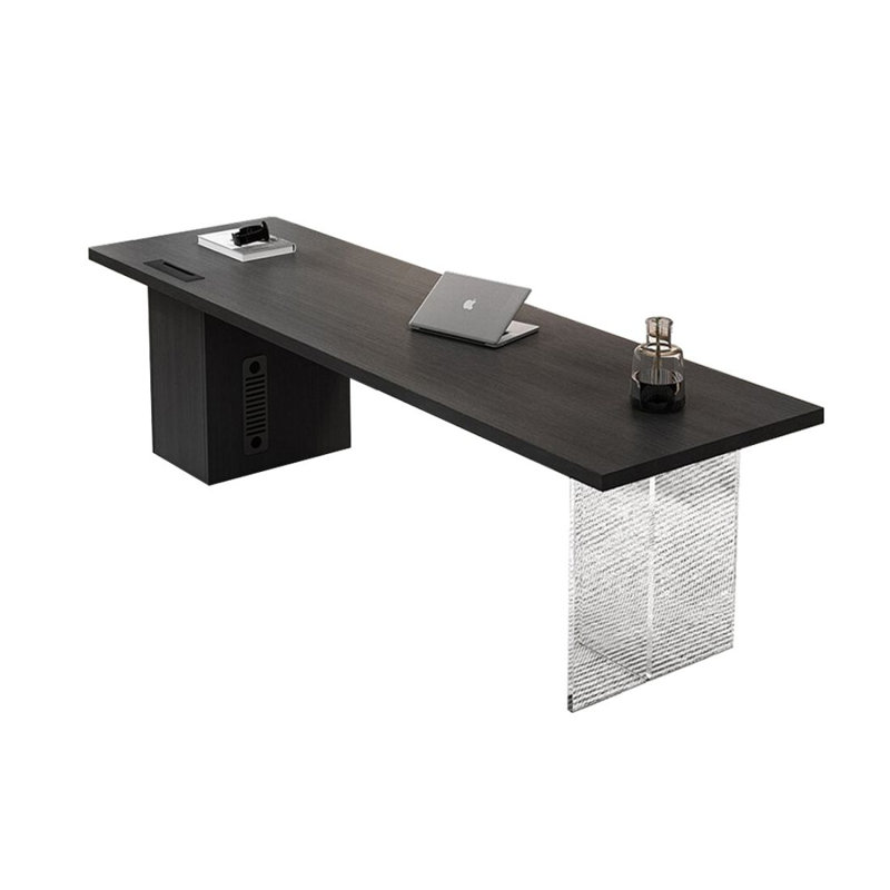 Bureau et bibliothèque intégrés modernes et simples, H 29,53 po x l 94,49 po x P 35,43 po, Noir