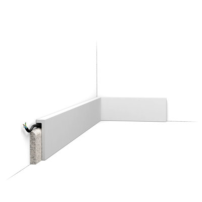 Polystyrene 0.875" Thick x 4" Wide x 78.75" Length Wall Base In Primed White