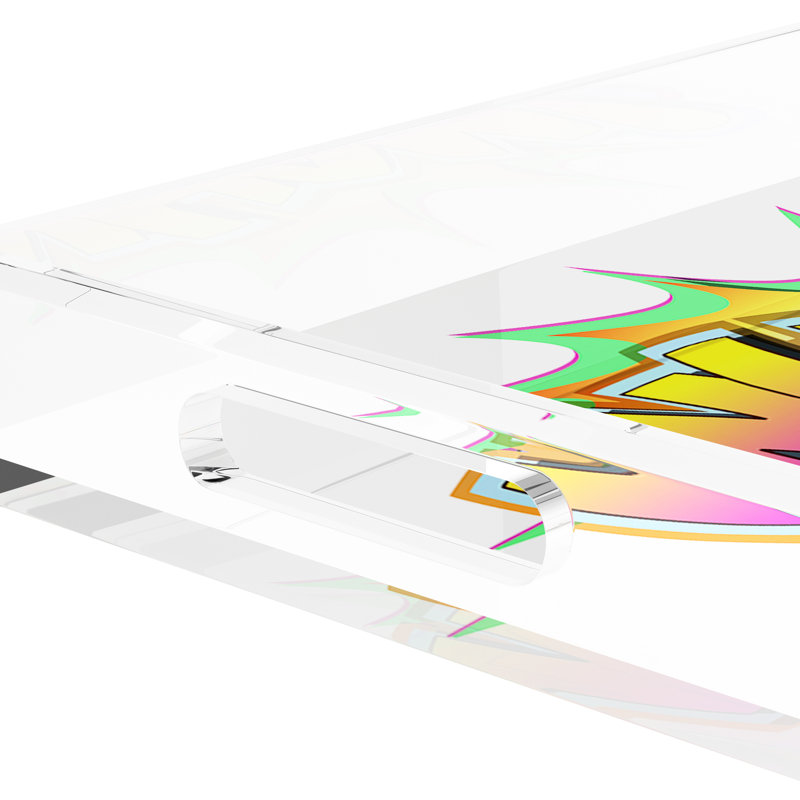 Wham Yellow Pink Graffiti Street Art Acrylic Rectangle Decorative Tray, 17"W x 10.5"D x 2"H
