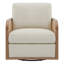 Fauteuil pivotant Juliette en rotin naturel capitonné