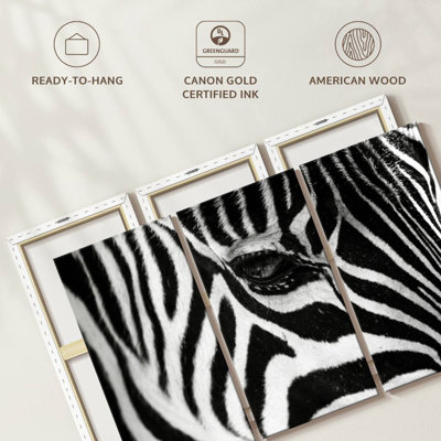 «Zebra Eye», reproduction d'art sur toile