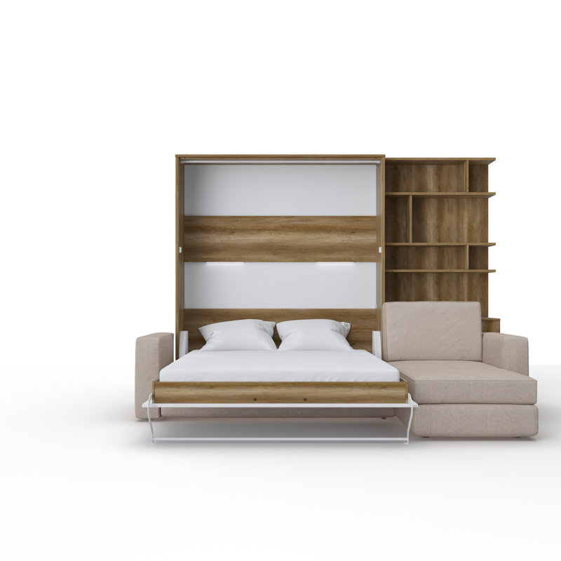 Aubri Upholstered EU Kingsize - 160 X 200 Cm Bed, White/Light Brown