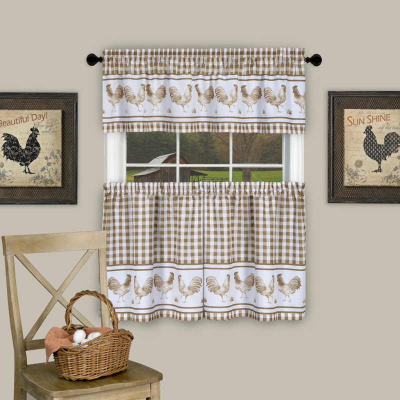 Rideau de cuisine Harville, Taupe, H 24 po x l 58 po