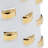 Modern Ceramic Cylinder Table Vase with Dot Accents for Home Decor - Tall Flower Vase for Living Room, Office, and Shelf - White & Gold-753683572
