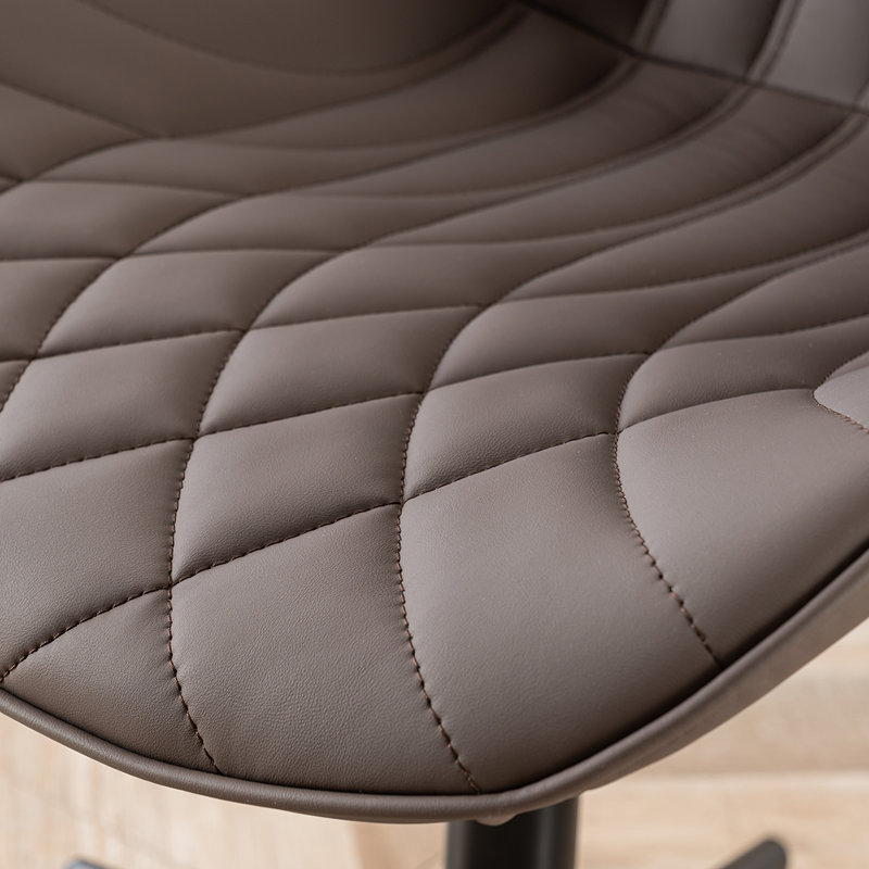 Maddoux Armless Swivel Office Chair Faux Leather Upholstered Waterproof Desk Chair Ergonomic Adjustable Computer Chair, Brown