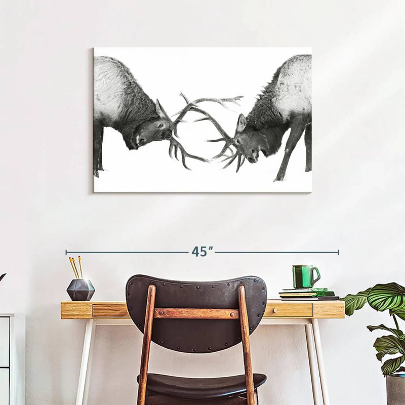 Brampt Fighting Elks, 24" H x 36" W