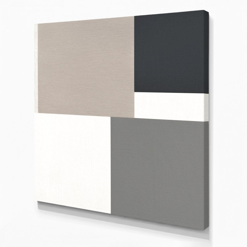 Minimalisme 5, art mural sur toile grise, H 12 po x l 12 po