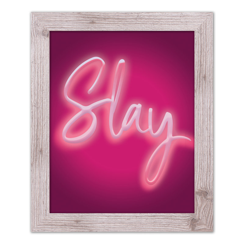 «Stay Neon», reproduction encadrée rose, H 20 po x l 16 po x P 0,75 po