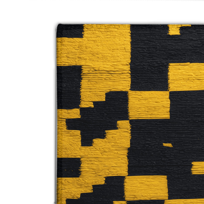 Tapis intérieur / extérieur noir à carreaux, Rectangulaire 2 pi x 3 pi